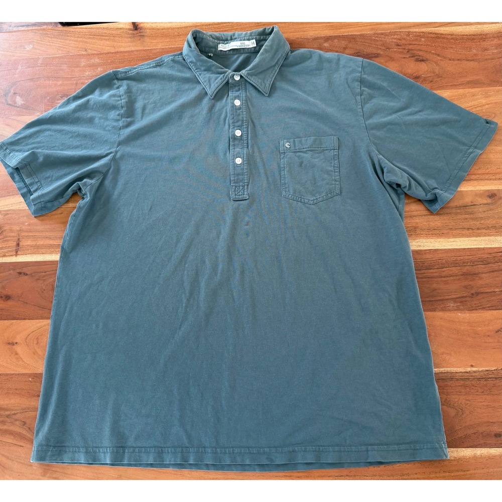 Criquet Mens Pima Cotton Spandex Short Sleeve Polo Shirt Blue Green XXL